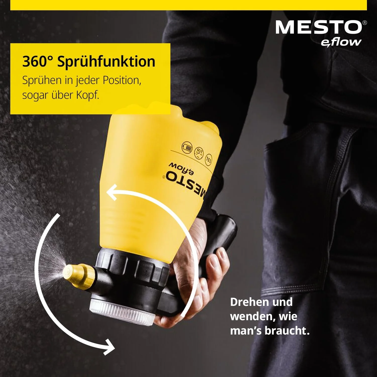 Аккумуляторный опрыскиватель Mesto e.flow e.Flower 1.5 1,5 л 360°, фото №3 Аккумуляторный опрыскиватель Mesto e.flow e.Flower 1.5 1,5 л 360°, фото №3