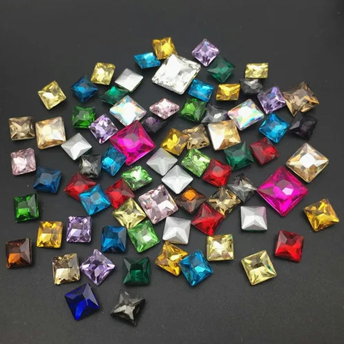 Квадратні кристали Flatback Crystal Rhinestones Crystal Clear, 12 мм, паковання 20 штук, фото №3