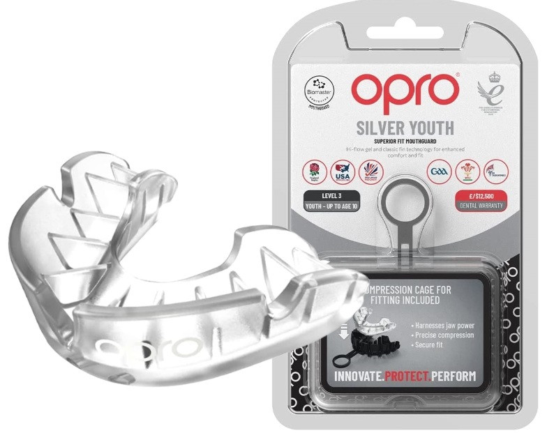 Капа OPRO Silver доросла вік 11 Clear (art.102502006), фото №1
