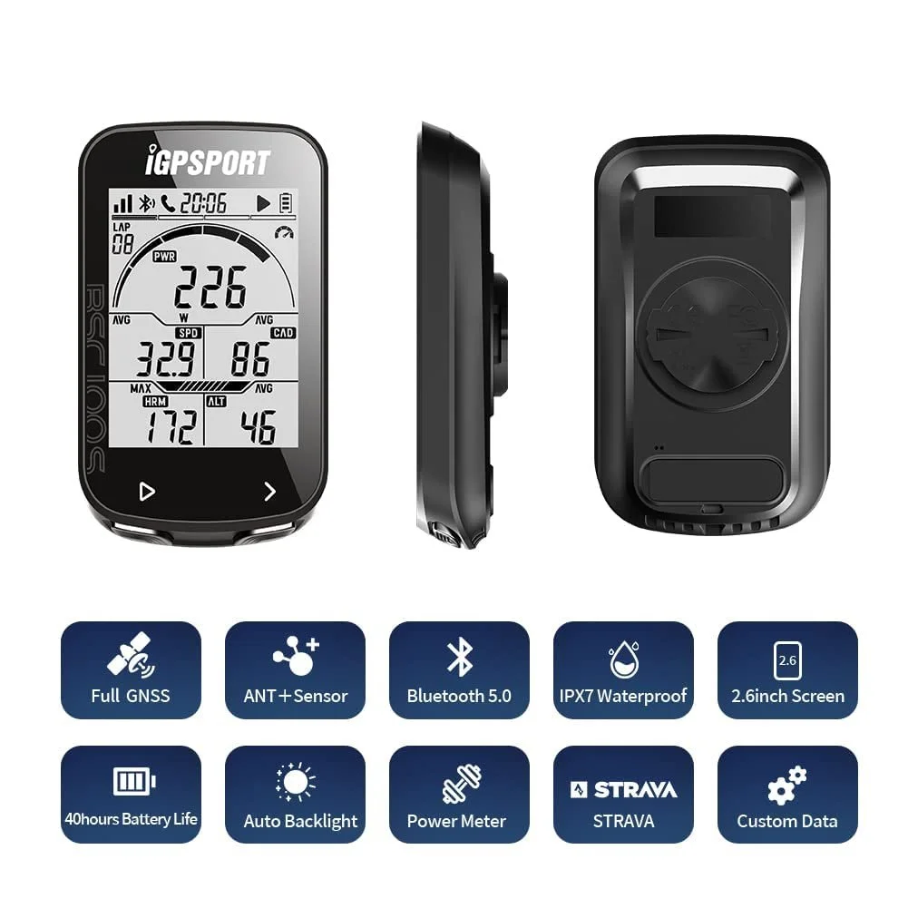 Велокомпьютер iGPSPORT BSC100S GPS 2.6" ANT+ IPX7 Bluetooth, фото №2