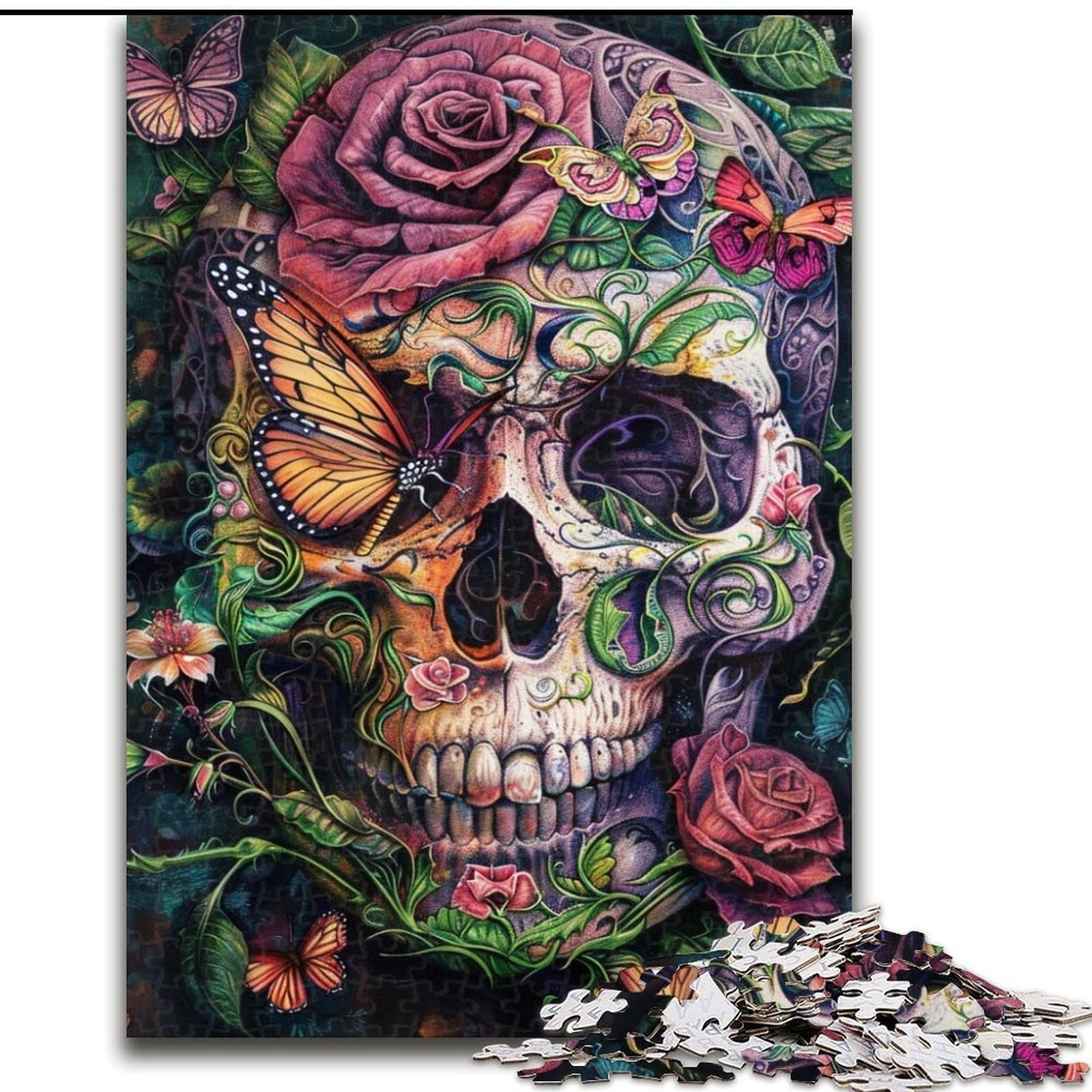 Пазл Gothic Rose Skull Butterfly 1000 элементов (26 x 38 см), фото №1
