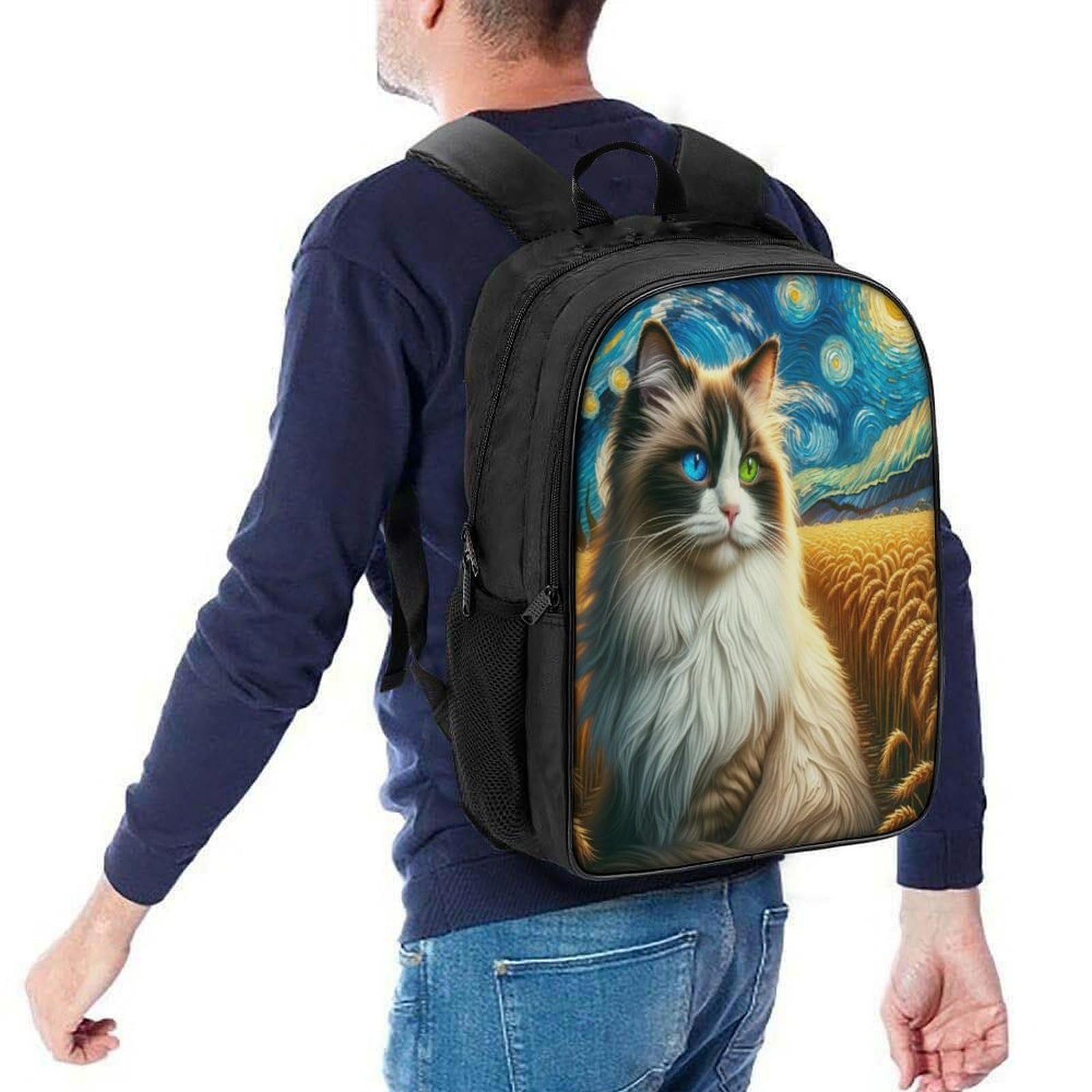 Рюкзак Школьный FPAKAKIIE Cute Cat для Девочек-Подростков для Начальной Школы Детский Повседневный 40 x 28 x 16 см, Стиль-6, фото №5
