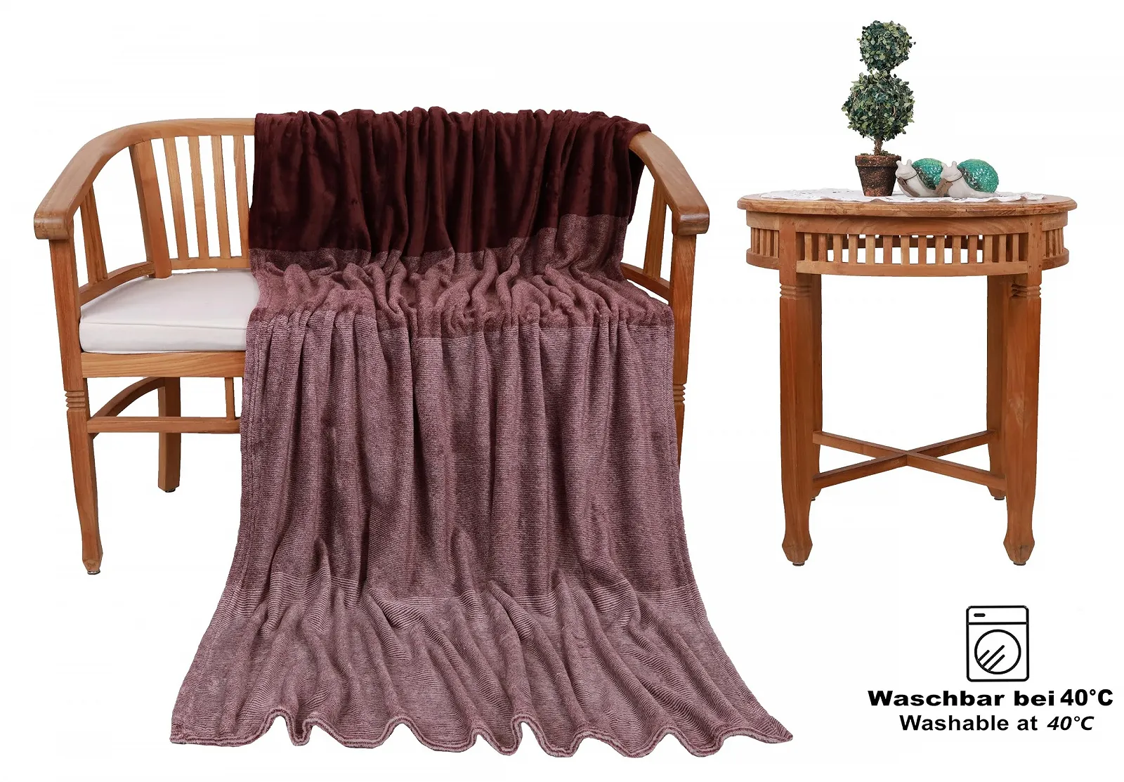 Покривало Betz Luxury Cuddly Blanket Fluffy Sofa Fleece Blanket XXL Тепле покривало для дивану Розмір 140 x 190 см Червоний, фото №2