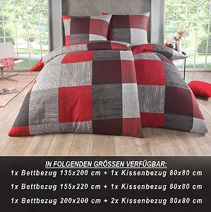 Постільна білизна KUSCHELI Malika 2 шт. 135 x 200 см мікрофібра підковдра + наволочка 80 x 80 см на блискавці червоний synthetic.ua - Фото 1