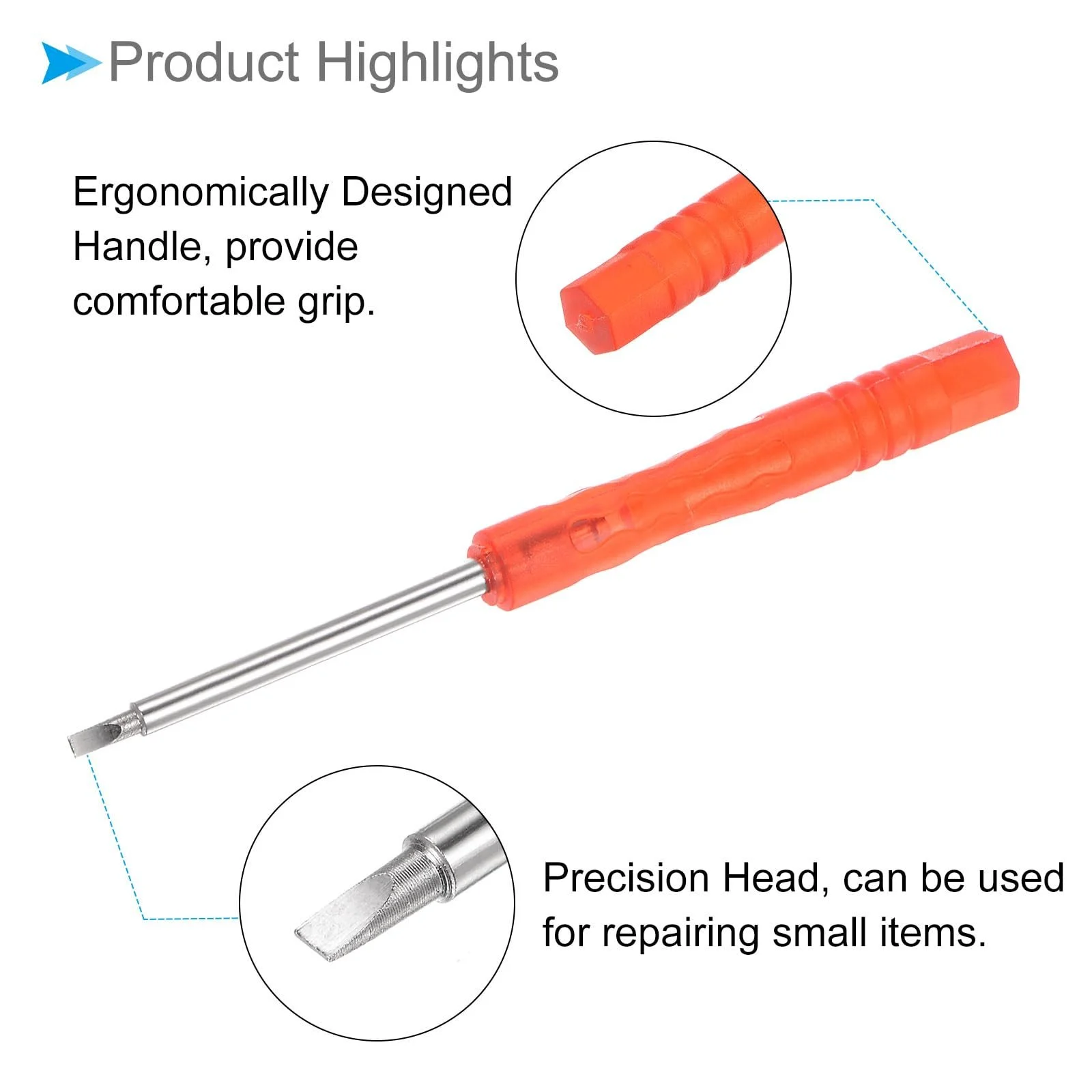 Викрутка плоска 2 мм 85 мм 10 шт сталь S2 з нековзною рукояткою червона, фото №4