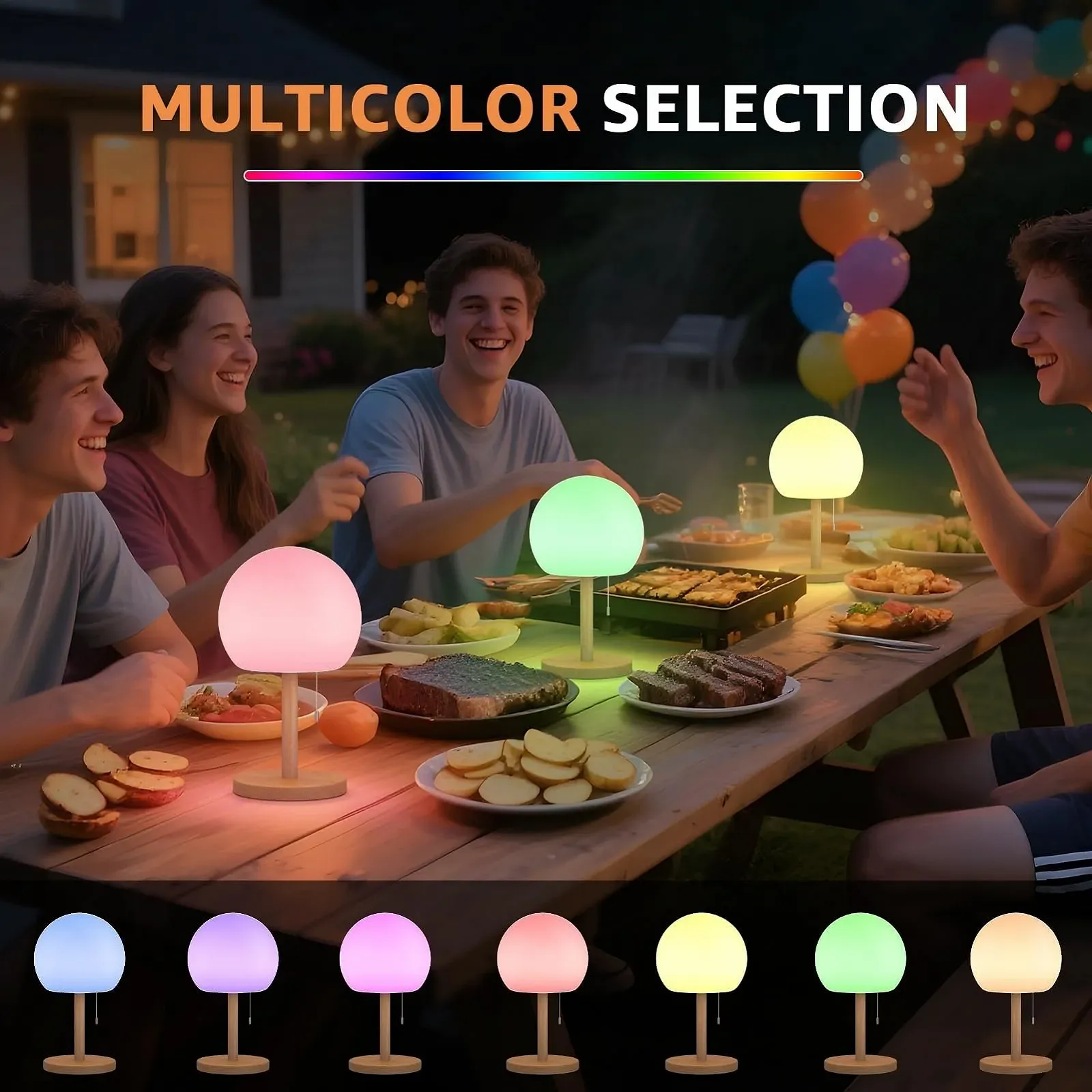 Настільна лампа FUYO Wireless LED акумуляторна димована 8 кольорів IP44, фото №6