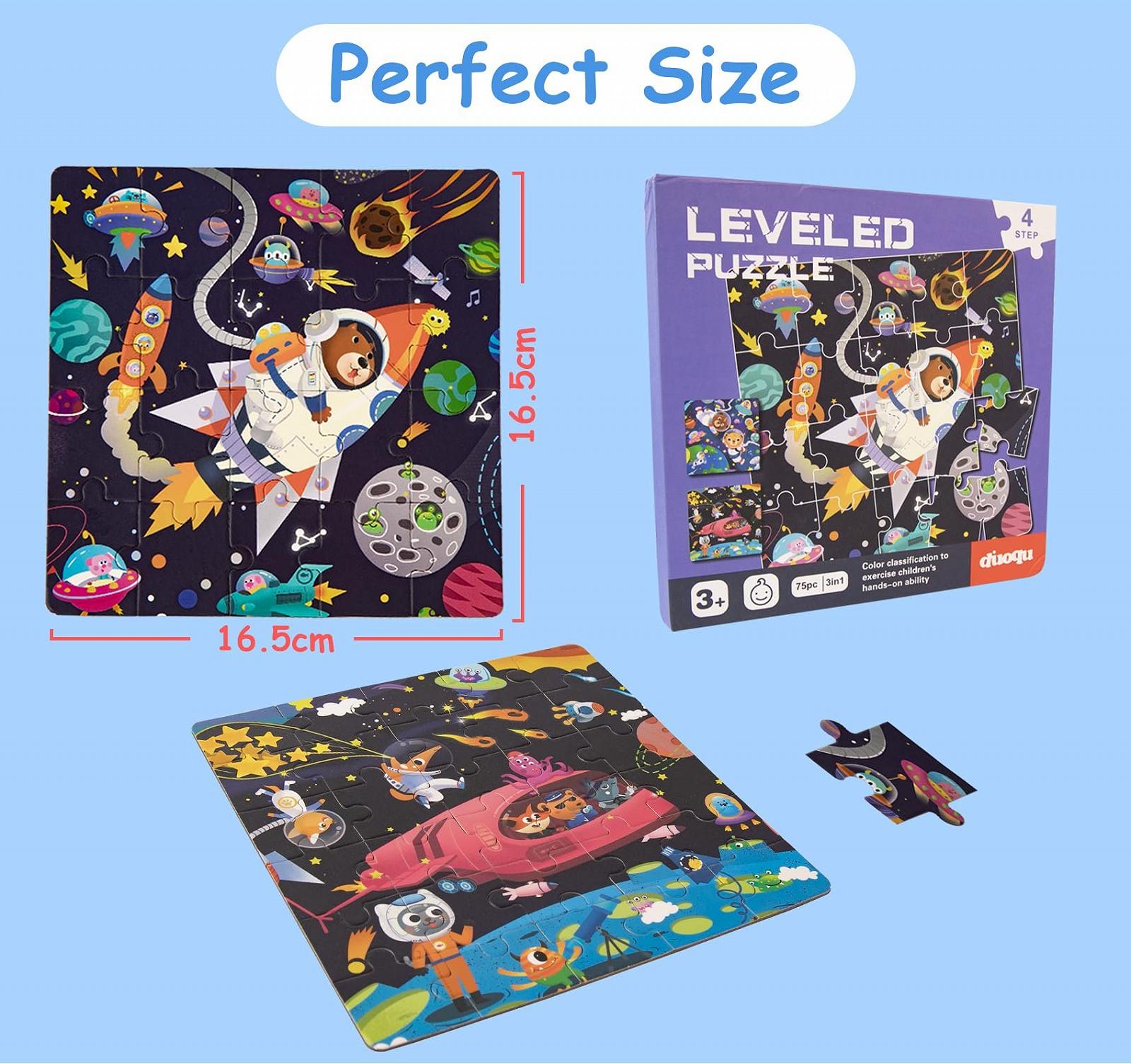 Магнітний пазл Homewit Космос 3-в-1 75 елементів 20-25-30 деталей, фото №8