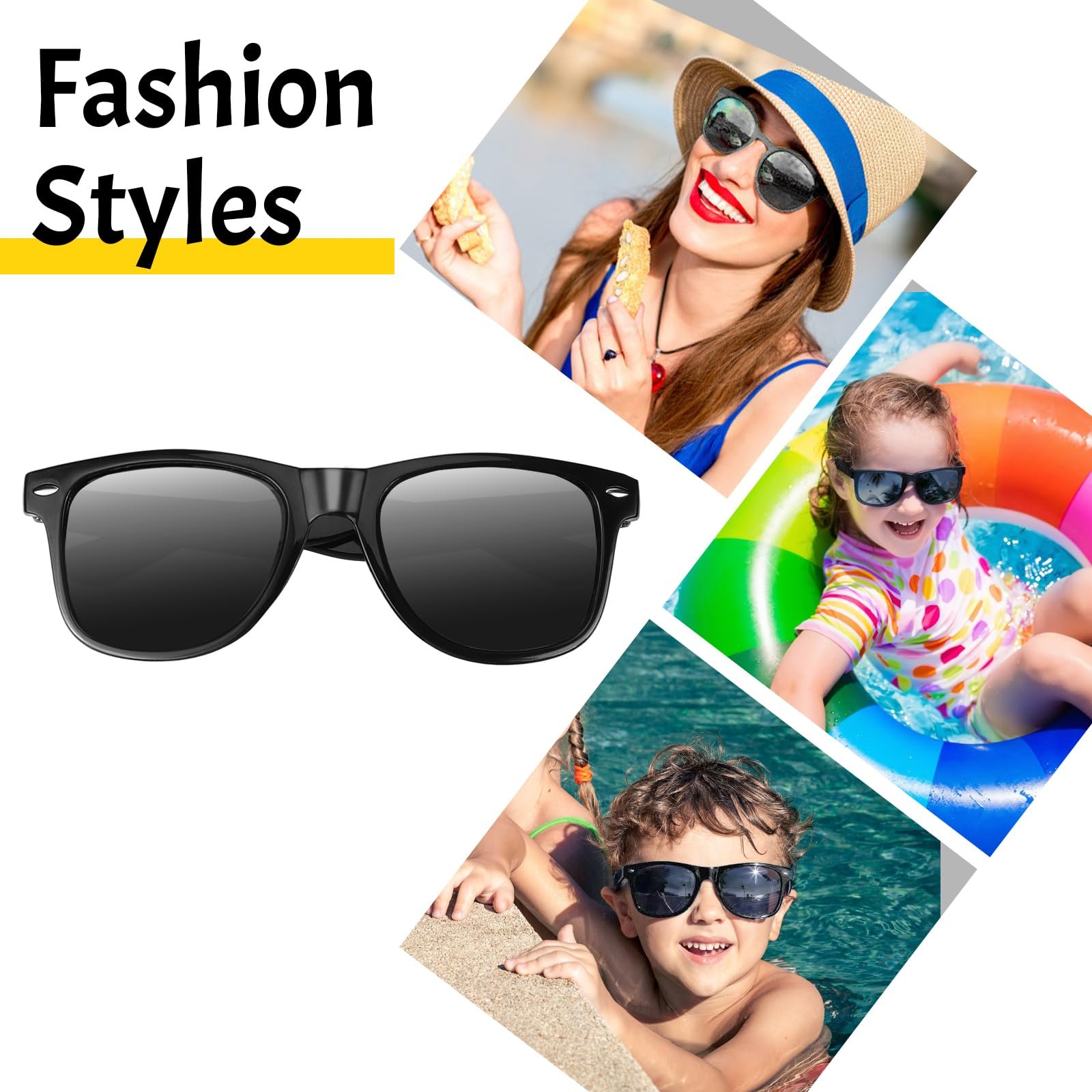 Сонцезахисні окуляри Пачка з 12 штук TYSM-CC Унісекс Ретро Класичні Чорний, фото №4