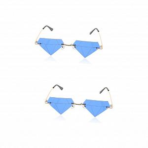 Сонцезахисні окуляри Діамант VALICLUD Без оправи Темно-синій, 2 пари - Фото 1