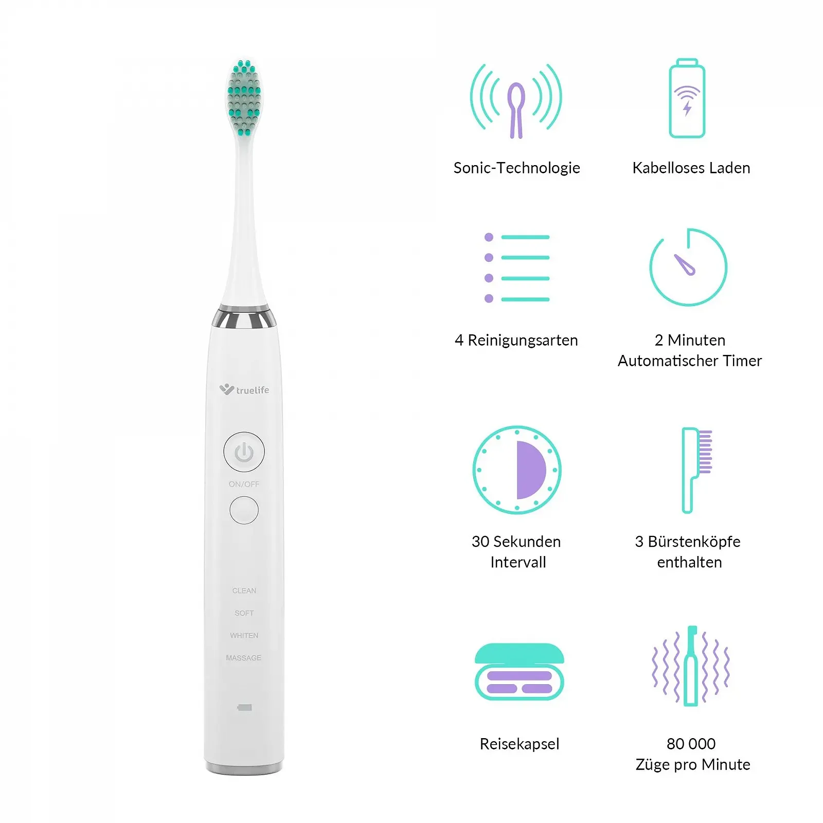 Электрическая звуковая зубная щетка TrueLife SonicBrush UV с УФ-стерилизатором, фото №2