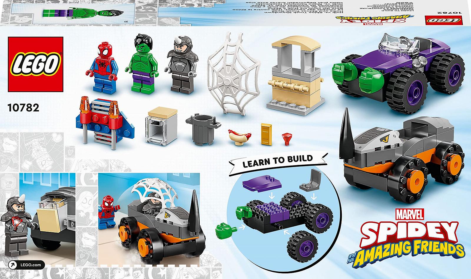 Конструктор Lego Marvel 10782 Spidey and His Amazing Friends Hulk Vs Rhino Truck Showdown, фото №4