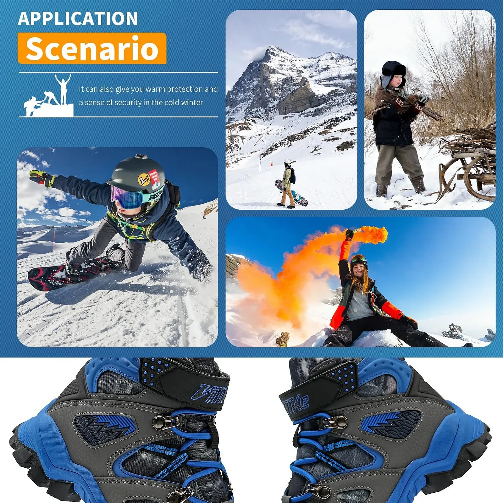 Черевики ASHION Зимові дитячі середні снігові утеплені, фото №7