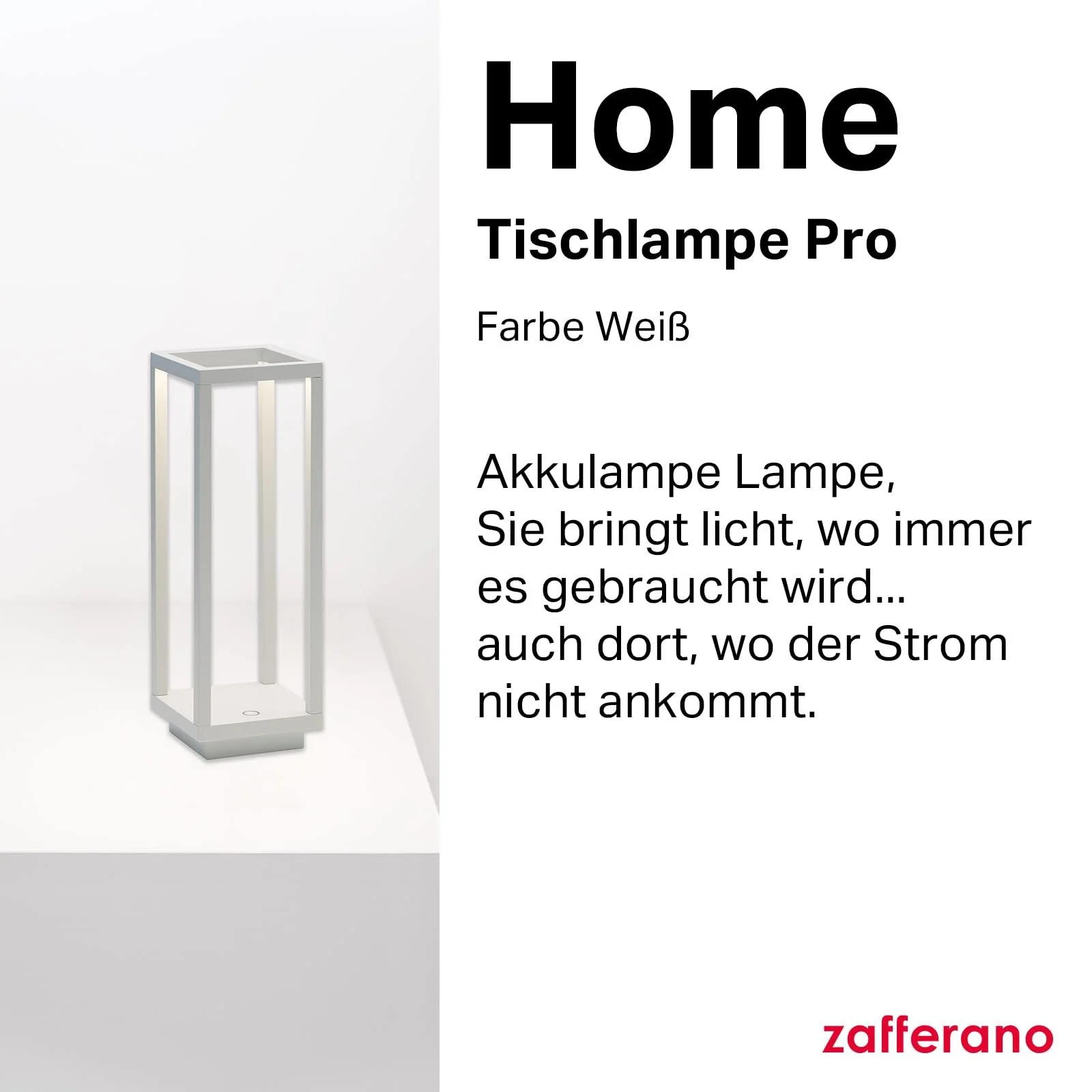 Настільна лампа Zafferano Home Pro акумуляторна бездротова сенсорне керування для приміщень та вулиці димер 3000 K висота 29,4 см біла, фото №3
