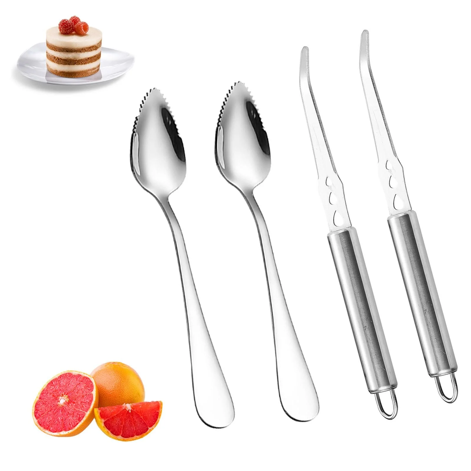 Набір з 4 ложок для грейпфрута Kiuiom, фото №1