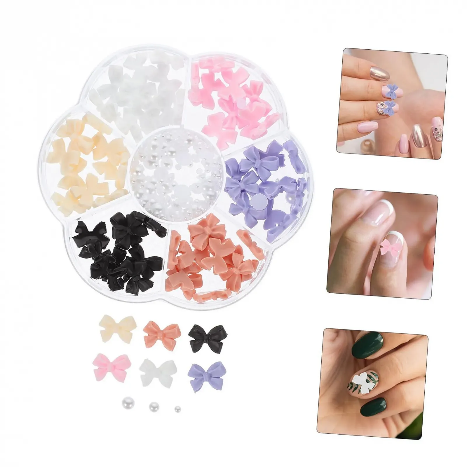 Подвески для ногтей Милый Бант Украшения для ногтей для женщин коллекция драгоценных камней для маникюра, фото №3
