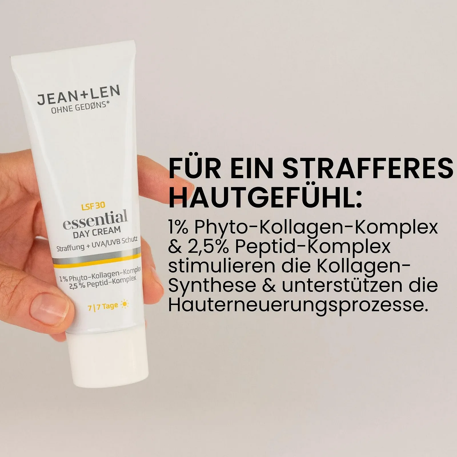 Денний крем Jean & Len Essential для всіх типів шкіри SPF 30 з рослинним колагеном 50 мл, фото №5