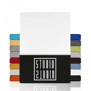 Простыня на резинке Studio Basic 160 x 200 см Хлопок Белый - Фото 1