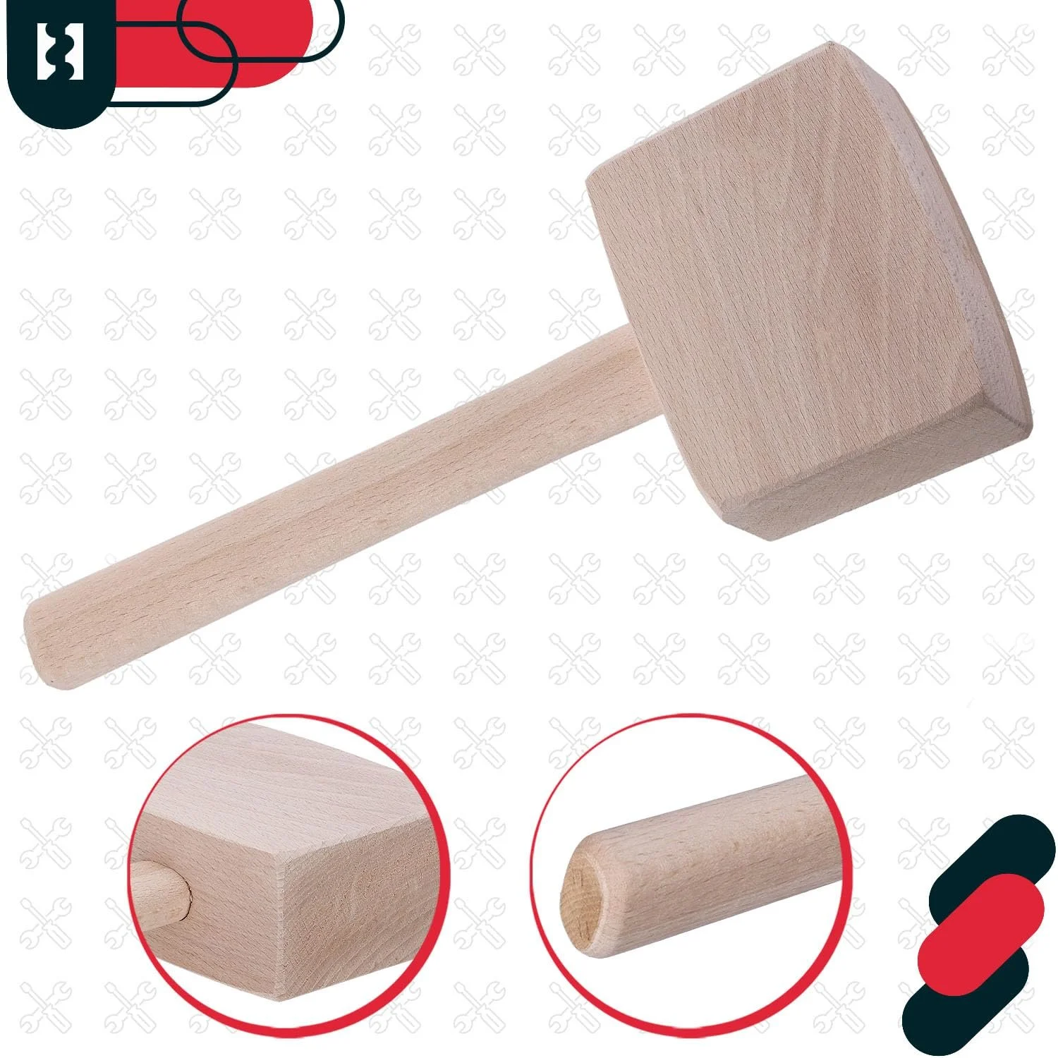 Киянка плотницкая KOTARBAU из бука прямоугольная, фото №5 Киянка плотницкая KOTARBAU из бука прямоугольная, фото №5