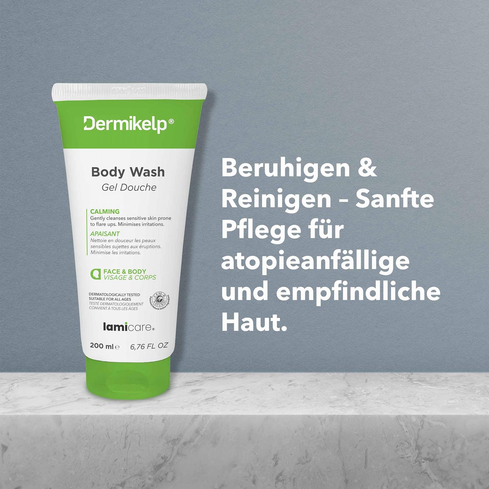 Гель для душу Dermikelp Sensitive Skin заспокійливий очищувальний з екстрактом морських водоростей CEM-K без парабенів 200 мл, фото №2