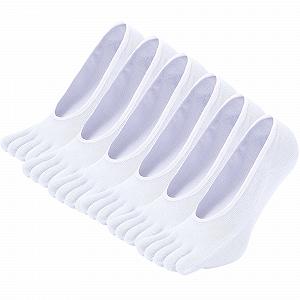 Носки-следки CaiDieNu, женские, с низким вырезом, с пятью пальцами, хлопковые, спортивные, невидимые, 3/6 пар - Фото 1