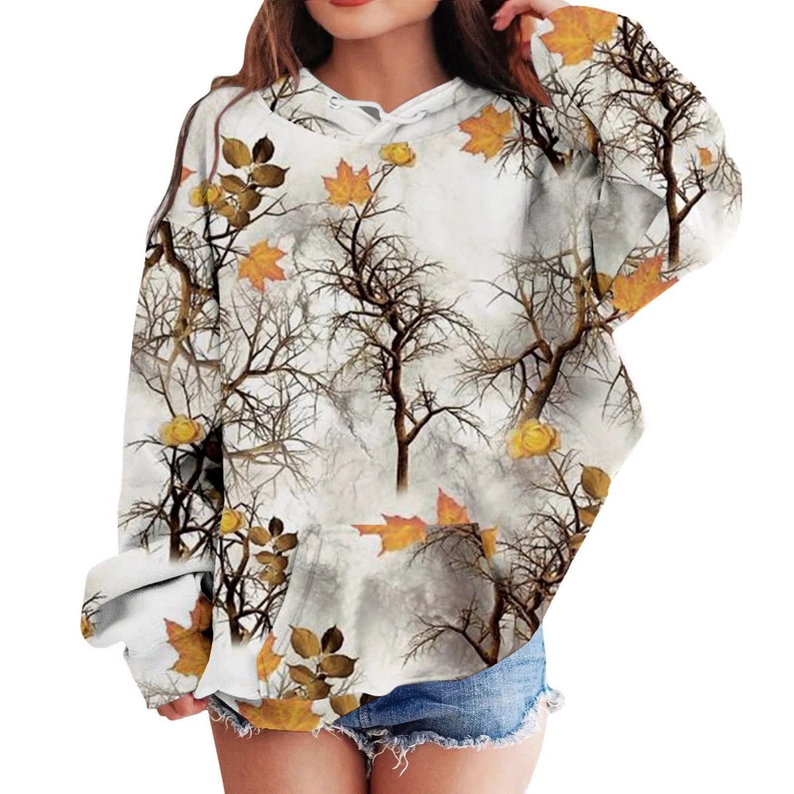 Худі для дівчинки, Модний, Повсякденний, З принтом, З кишенею, З довгими рукавами, Спортивне, фото №1 Худі для дівчинки, Модний, Повсякденний, З принтом, З кишенею, З довгими рукавами, Спортивне, фото №1