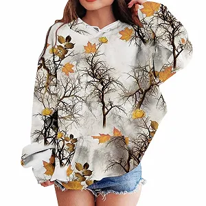 Худі для дівчинки, Модний, Повсякденний, З принтом, З кишенею, З довгими рукавами, Спортивне - Фото 1