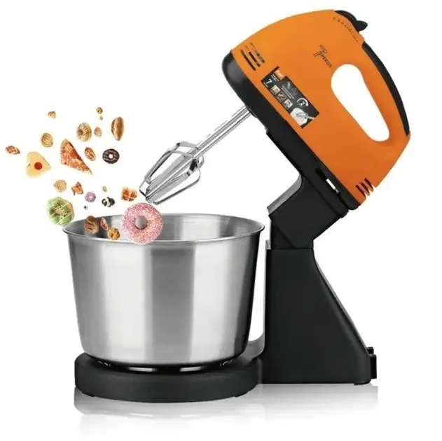 Стационарный миксер для кухни на 7 скоростей Domotec R6637O 250W Кухонный электрический с чашей 2 л, фото №1 Стационарный миксер для кухни на 7 скоростей Domotec R6637O 250W Кухонный электрический с чашей 2 л, фото №1