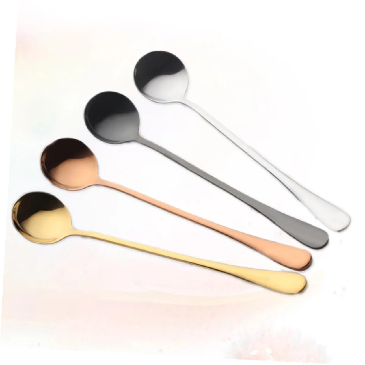 Ложка десертна HEMOTON Набір 4 шт. Нержавіюча сталь кругла для змішування кухонна для кави металева, фото №5