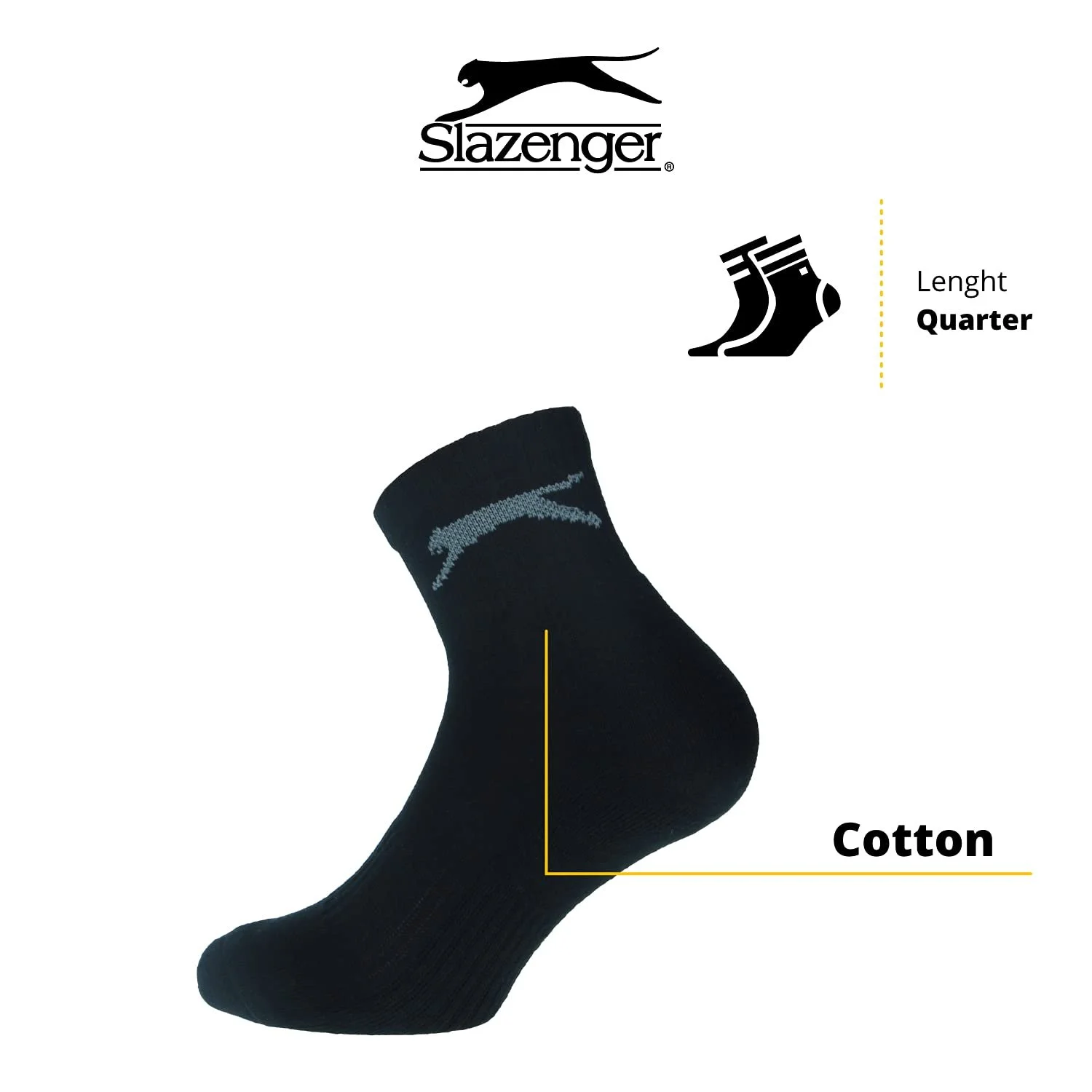 Спортивні шкарпетки Slazenger Running Quarters 6 пар, фото №2