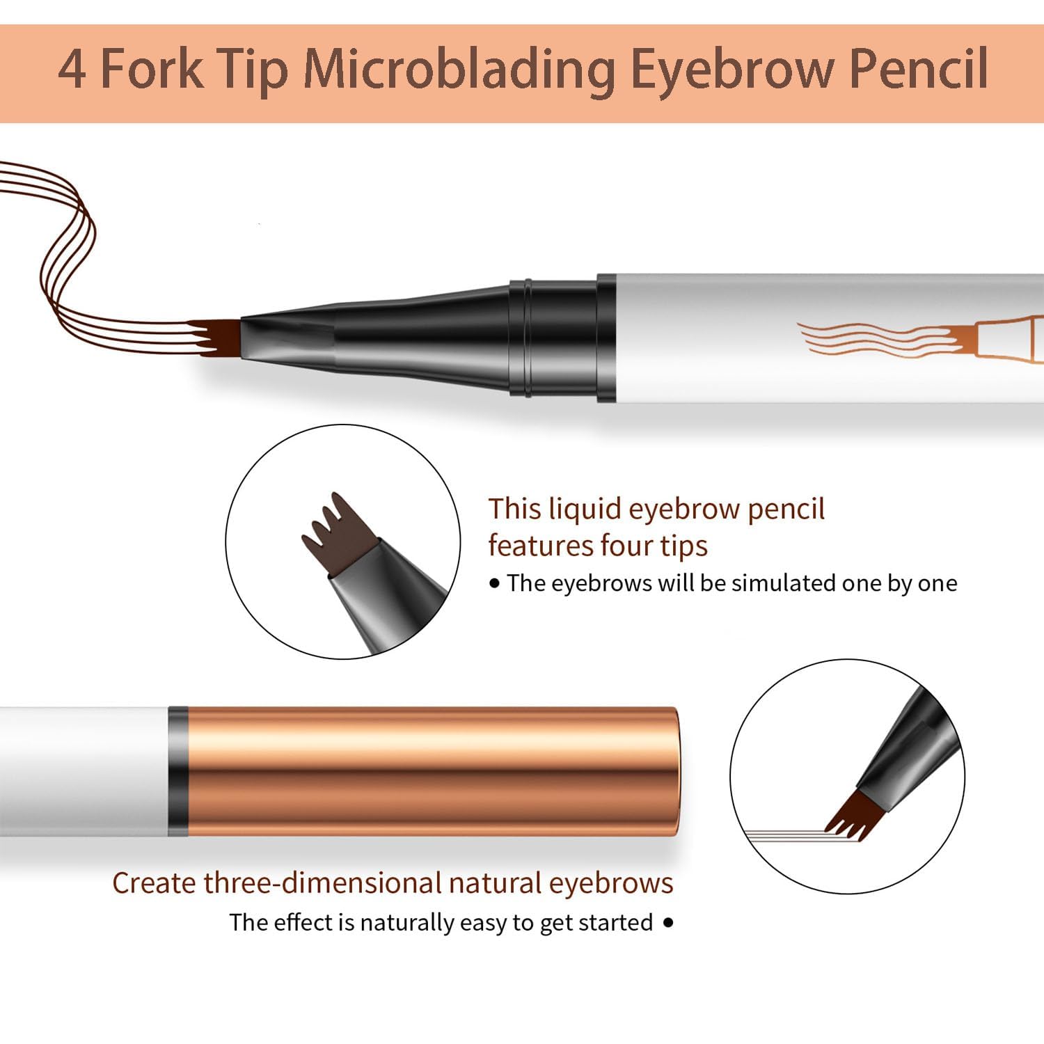 Олівець для брів Magic Waterproof 2024 Водостійкий олівець для брів Тату Натуральний сірий, фото №3