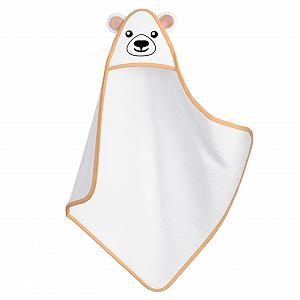Полотенце с капюшоном BEARTOP детское 90 x 90 см, из бамбука, мягкое и абсорбирующее, для новорожденных - Фото 1