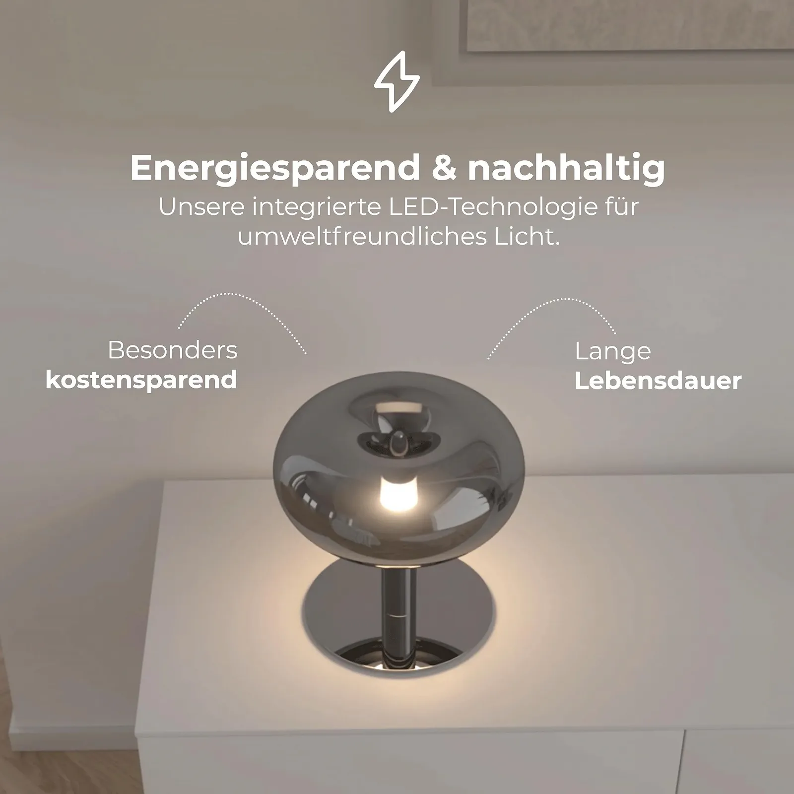 Настільна лампа NEONA Lumio LED Retro Mushroom Сенсорна Чорний хром, фото №2