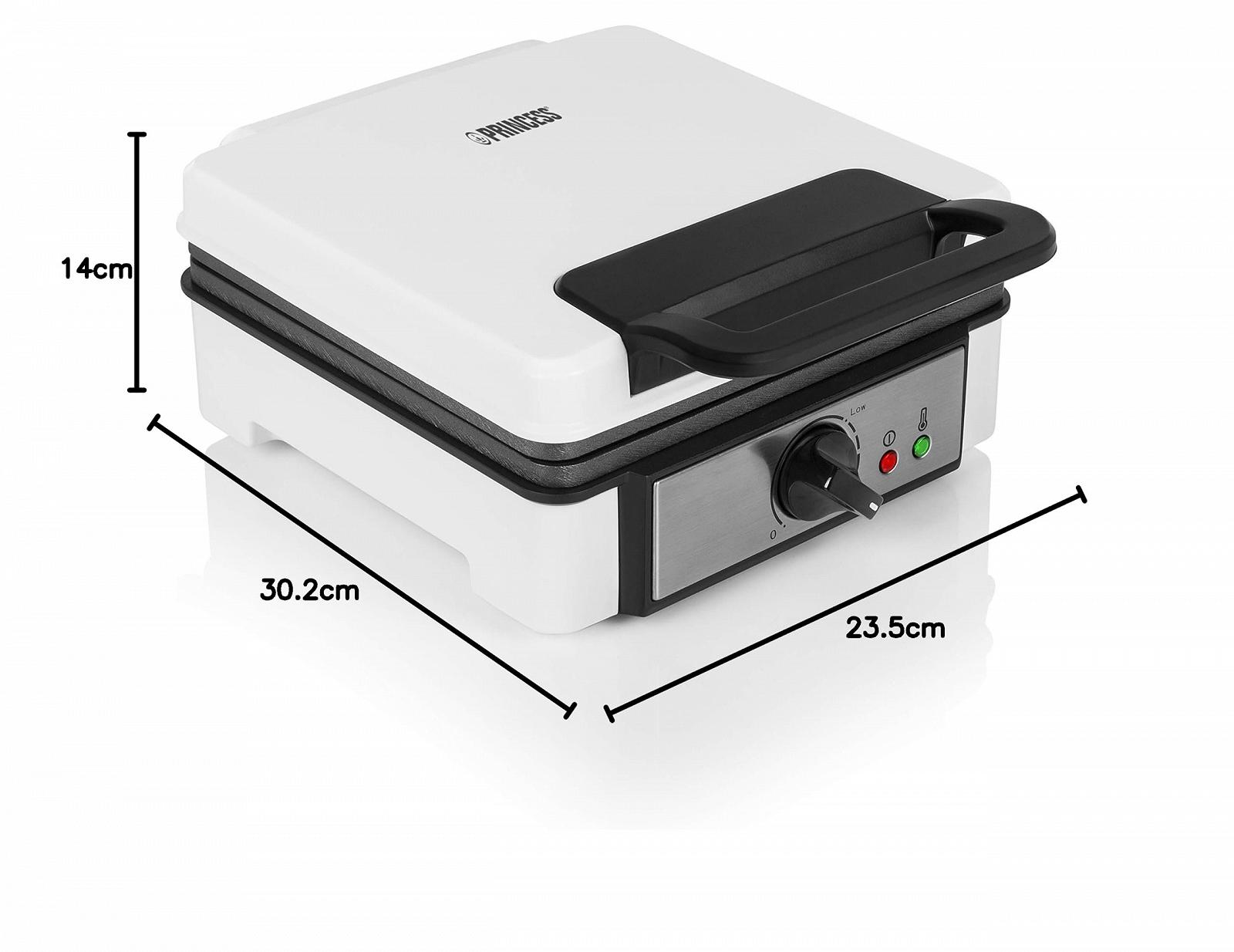 Вафельниця Princess Belgian Waffle Shape 132397 1200 Вт, довжина кабелю 0,7 метра, форма 19,8 x 19,8 см, антипригарне покриття, фото №8