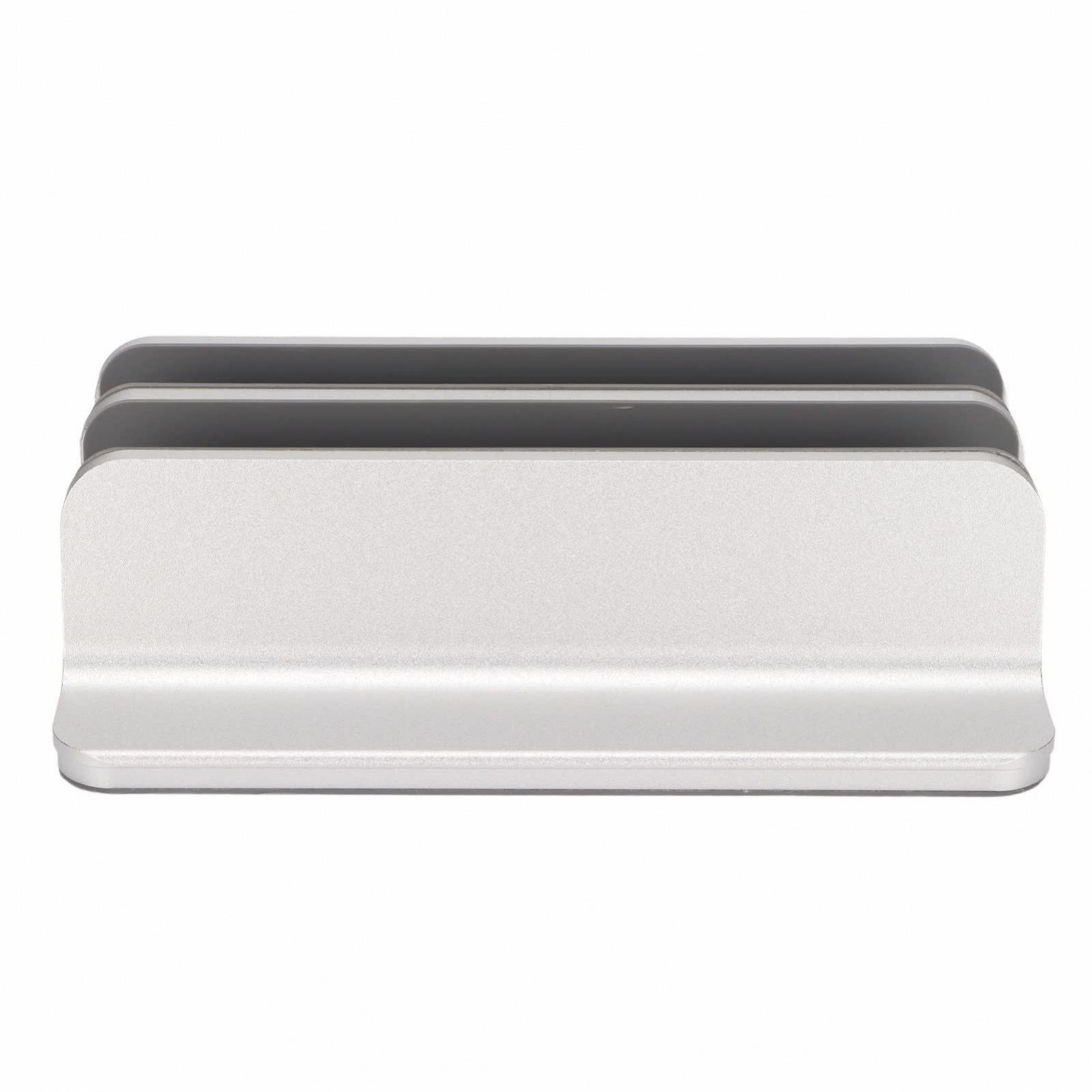 Вертикальная Подставка для ноутбука 2 слота Алюминиевый сплав Регулируемая Для дома Офиса Настольного планшета Ноутбука Серебристый, фото №2