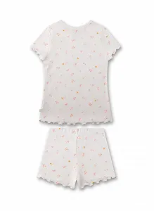 Пижама Sanetta для девочек Короткая Молочно-белая synthetic.ua - Фото 1