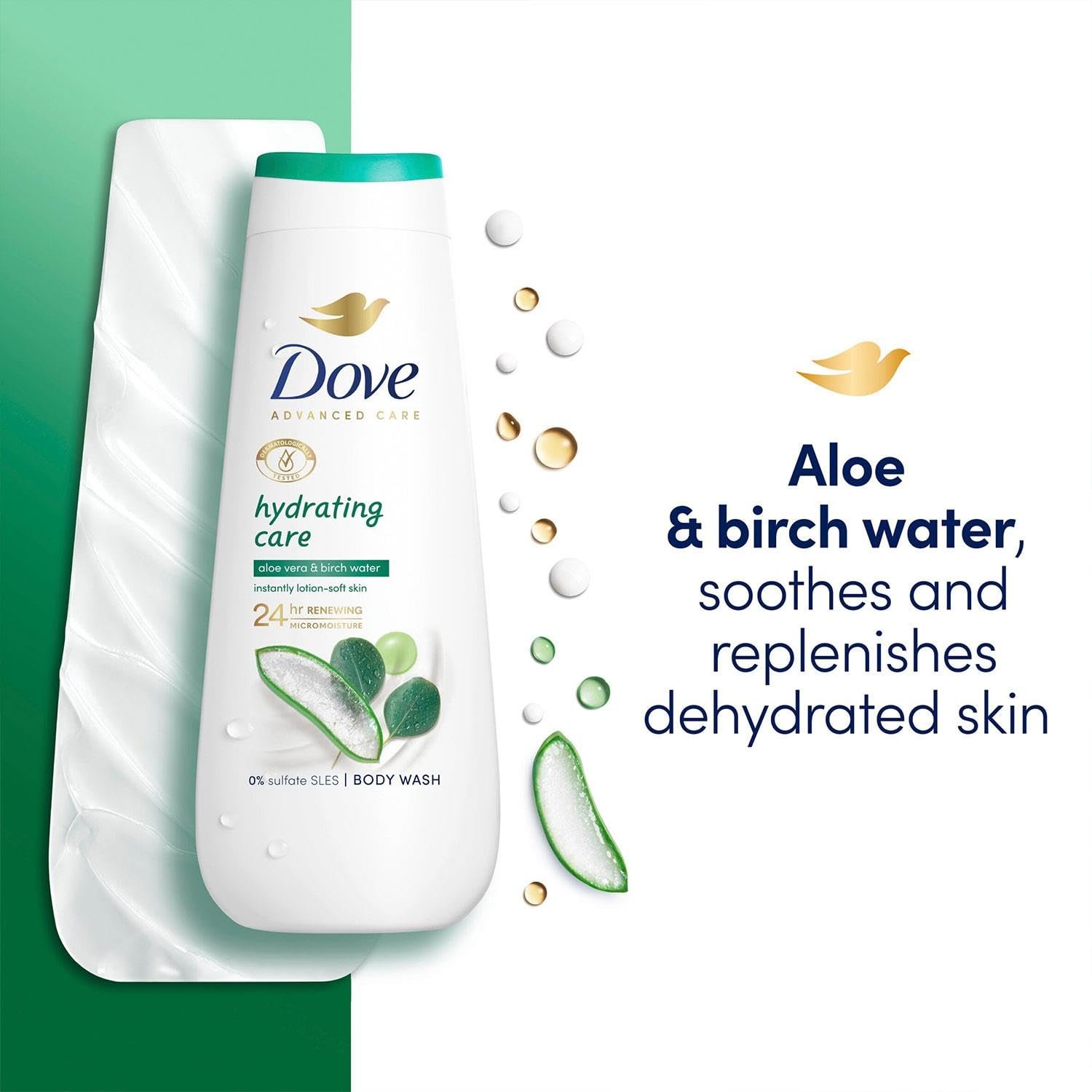 Гель для душу Dove Advanced Care Hydrating Care з алое та березовою водою 400 мл (Упаковка з 6 шт), фото №8
