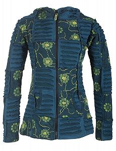 Куртка Женская в стиле пэчворк с капюшоном Vishes Alternative Clothing Хлопок с цветочной вышивкой и заостренным капюшоном - Фото 1