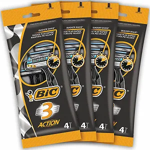 Одноразовые бритвы BIC 3 Action Набор 4 упаковки по 4 шт. synthetic.ua - Фото 1