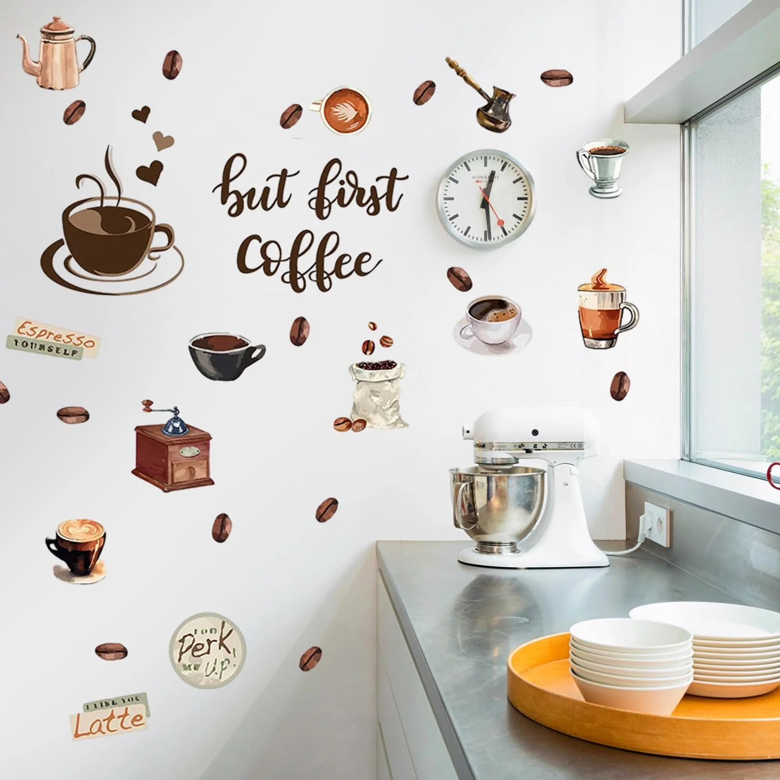 Настінні наклейки Кавові зерна 2 шт. Коричневий, фото №7