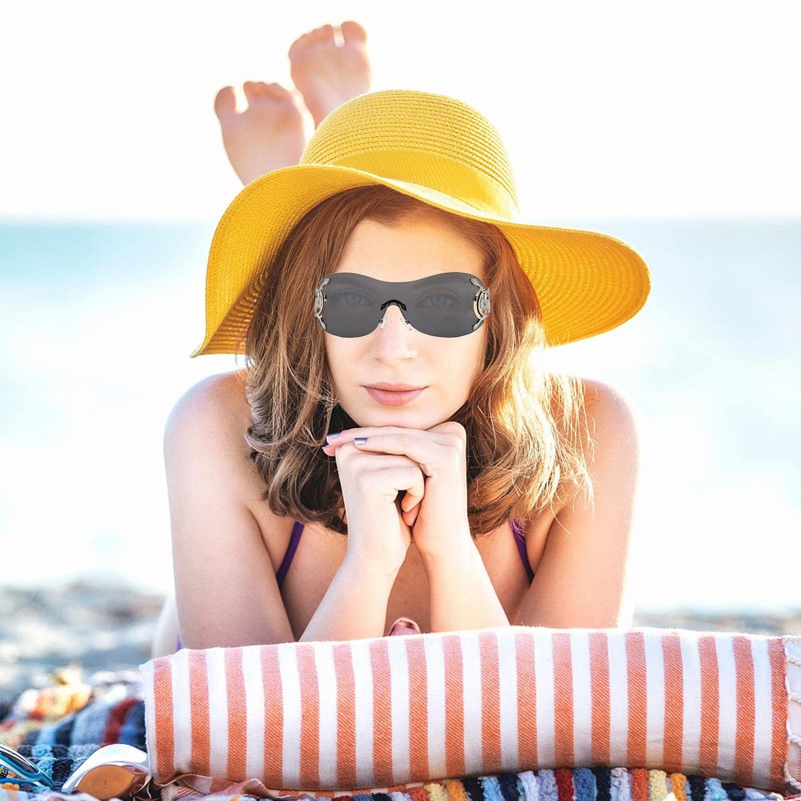 Солнцезащитные очки Y2K Generisch для женщин UV-стойкие змеиные Y2K большие для ежедневного использования, фото №8