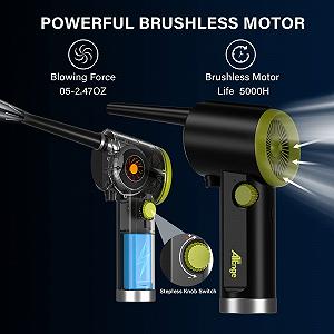 Электрическая воздуходувка ATEngeus 41000 RPM Беспроводная Портативная с USB-кабелем и щеткой для чистки synthetic.ua - Фото 1