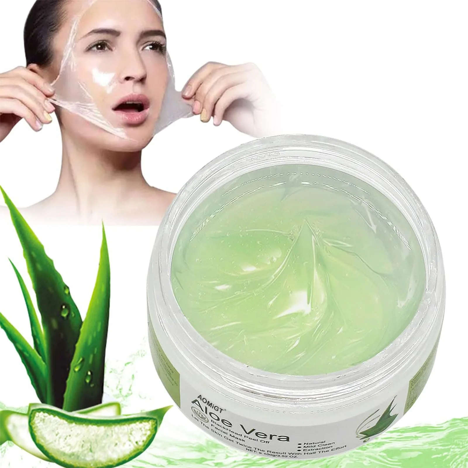 Маска від чорних цяток Aloe Vera з гіалуроновою кислотою 100 г / 3.52 fl.oz, фото №1