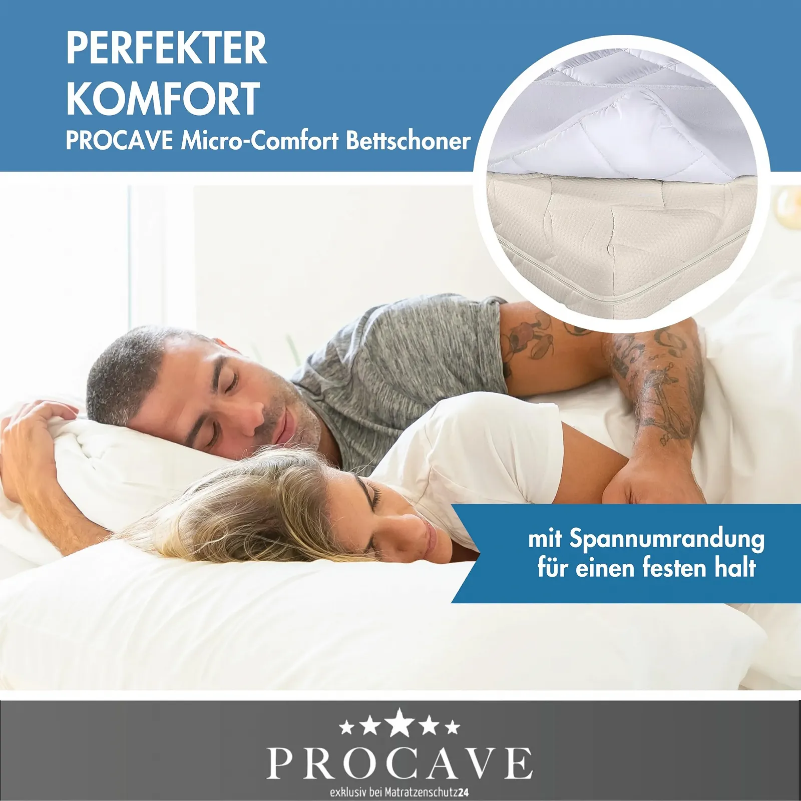 Захисний чохол на матрац PROCAVE Micro-Comfort Білий 100 x 200 см з бортиком, висота до 30 см, фото №2 Захисний чохол на матрац PROCAVE Micro-Comfort Білий 100 x 200 см з бортиком, висота до 30 см, фото №2