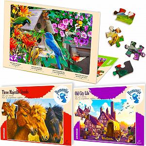 Пазл для людей с деменцией QUOKKA Birds and Cats 35 деталей 3 шт. крупные элементы - Фото 1