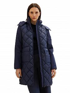 Женское стеганое пальто TOM TAILOR со съемным капюшоном и карманами synthetic.ua - Фото 1