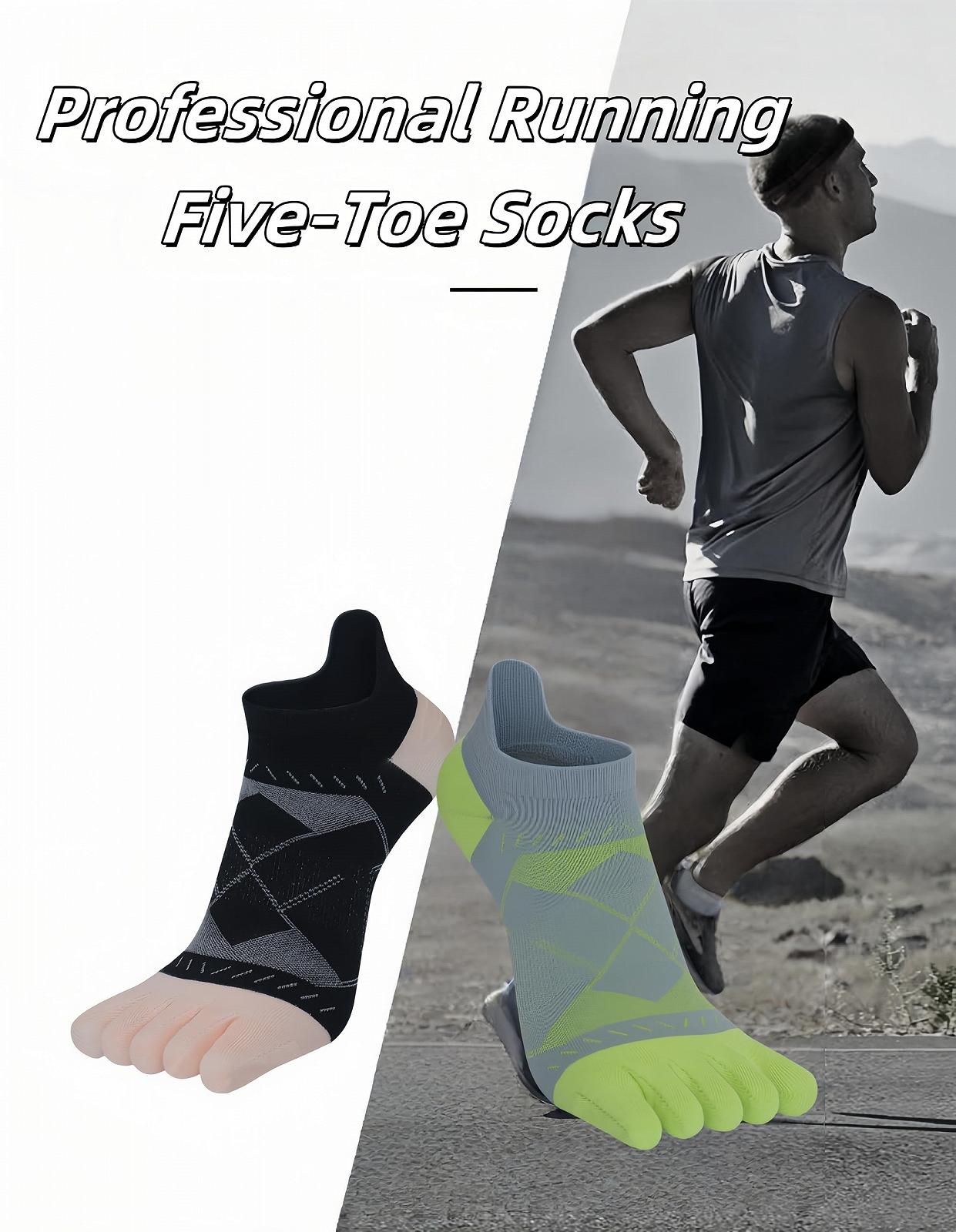 Женские носки с пальцами Спортивные носки для кроссовок Носки с пятью пальцами Носки для бега Дышащие тренировочные носки Противомозольные носки для пеших прогулок Носки-следки - 6 пар, фото №2