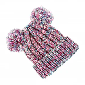 В'язана Шапка VALICLUD Зимова для дівчинки з помпоном, 2 шт. synthetic.ua - Фото 1