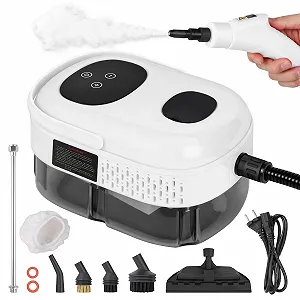 Пароочисник портативний 2500 W 1100 ml 3.0 Bar ручний 3 насадки 6 швидкостей Білий - Фото 1