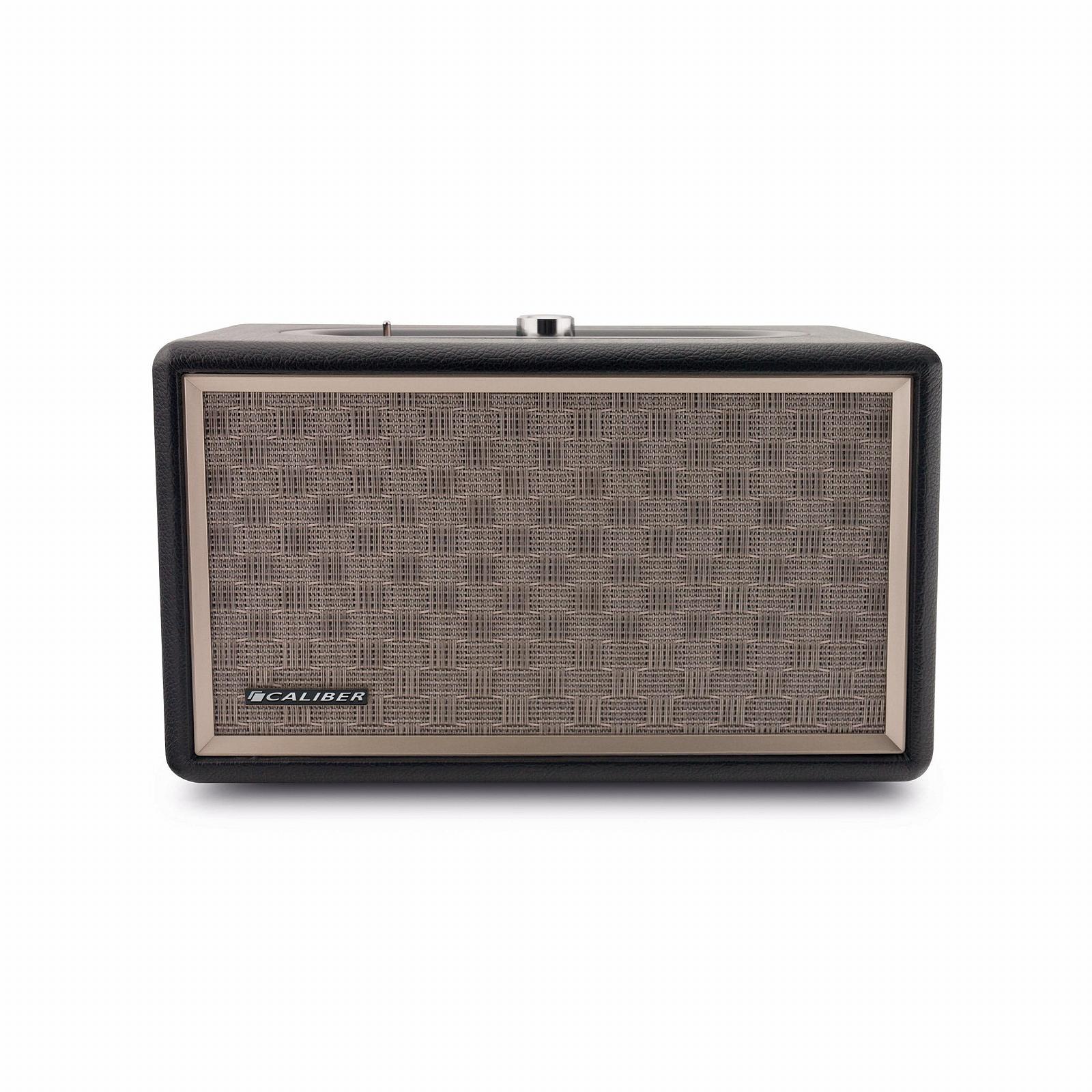 Портативна колонка Caliber Bluetooth - Бездротовий Бокс - Ретро Вигляд - AUX - Дерев'яний Корпус з Штучною Шкірою - 60 Ват - Чорний - 4 Години Акумулятора, фото №5