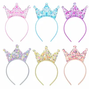 Обруч Корона с блестками Prasacco Набор из 6 штук - Фото 1